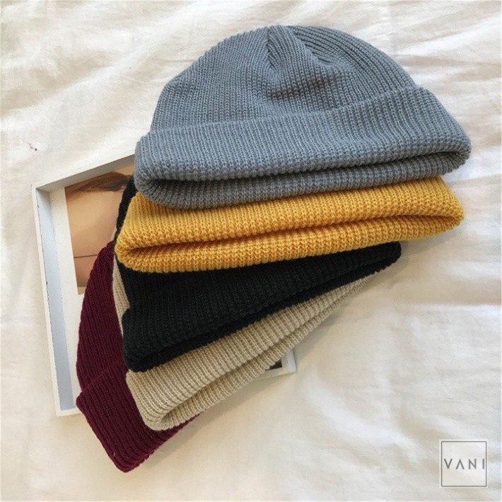Mũ Nón Len Beanie Nam Nữ Trơn Dày Dặn Nhiều Màu Hot Trend - Vani Store