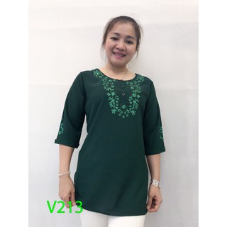 Áo voan trung niên thêu máy cao cấp V213