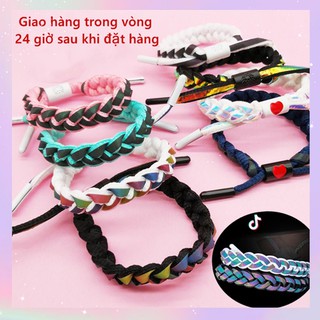 🔥(CÓ SẴN) VÒNG PHẢN QUANG Vòng Tay Đan Len Phản Chiếu ánh Sáng Ban đêm Cặp đôi