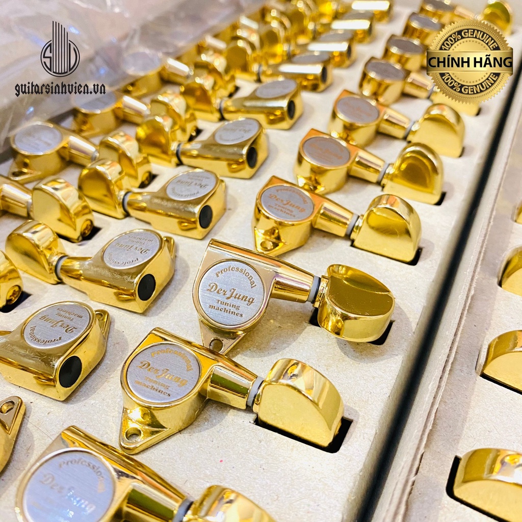 Khóa Đàn Guitar Acoustic Derjung Màu Vàng Cao Cấp - Khóa Đàn Guitar Đẹp Mắt