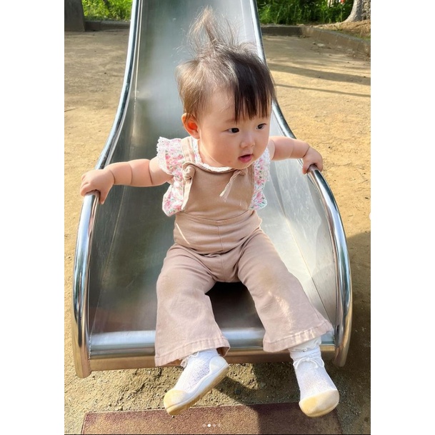 Quấn yếm hai dây bucket made in Korea ống loe vintage cho bé gái Hàn Quốc thời trang trẻ em BABYKOREA