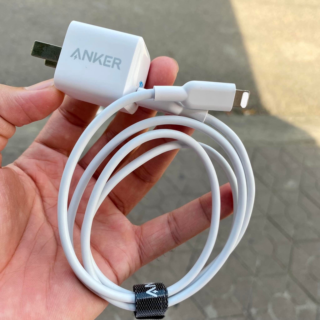 Bộ Củ Sạc Nhanh Anker 20W  Cáp Sạc C To L  0.9M LoKi Tech