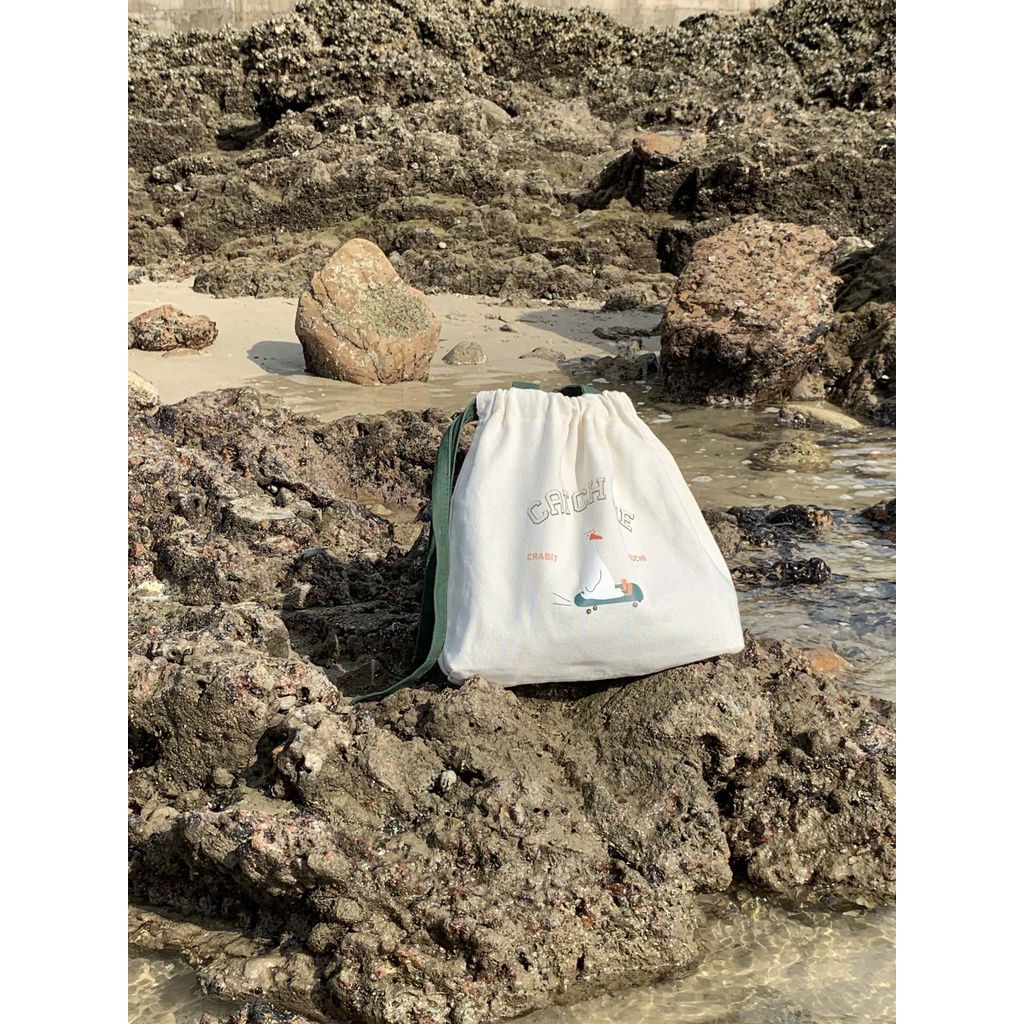 Túi tote canvas Crabit in hình basic