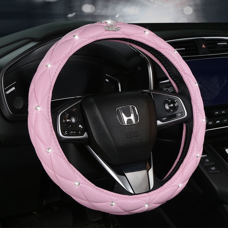 Vỏ Bọc Vô Lăng Xe Hơi 35-38cm Đính Kim Cương Chống Trượt Thấm Hút Mồ Hôi Thông Dụng