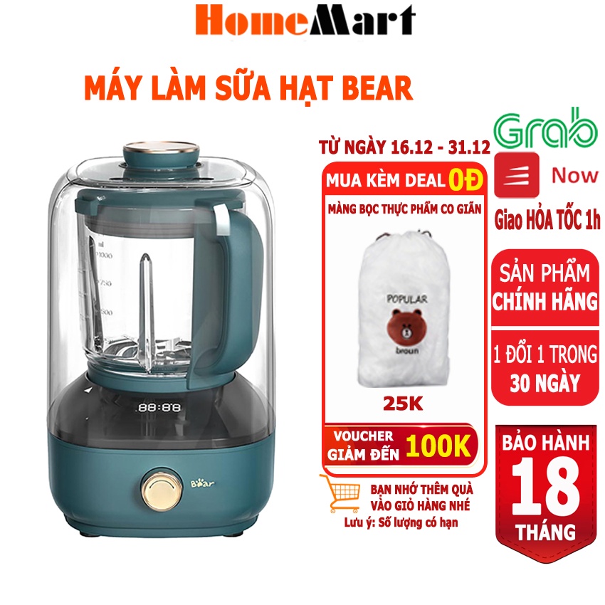 Máy làm sữa hạt Bear dung tích 1L và 1.5L, nhiều chế độ xay, hẹn giờ thông minh (Bảo hành 18 tháng) – HomeMart