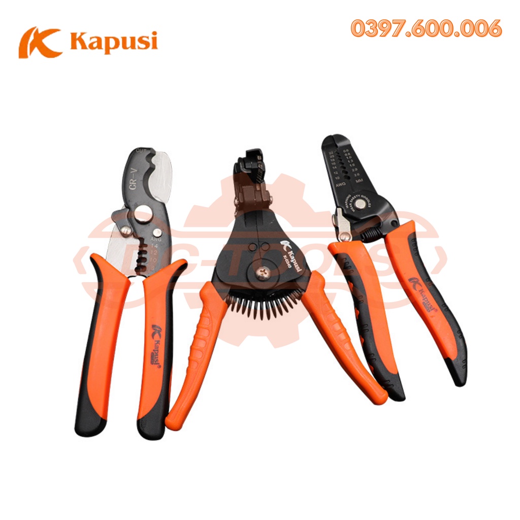 BỘ KÌM CẮT TUỐT DÂY ĐIỆN K-0340 K-9103 K-9100 KAPUSI  CHUYÊN NGÀNH ĐIỆN NƯỚC KAPUSI DC-TOOLS