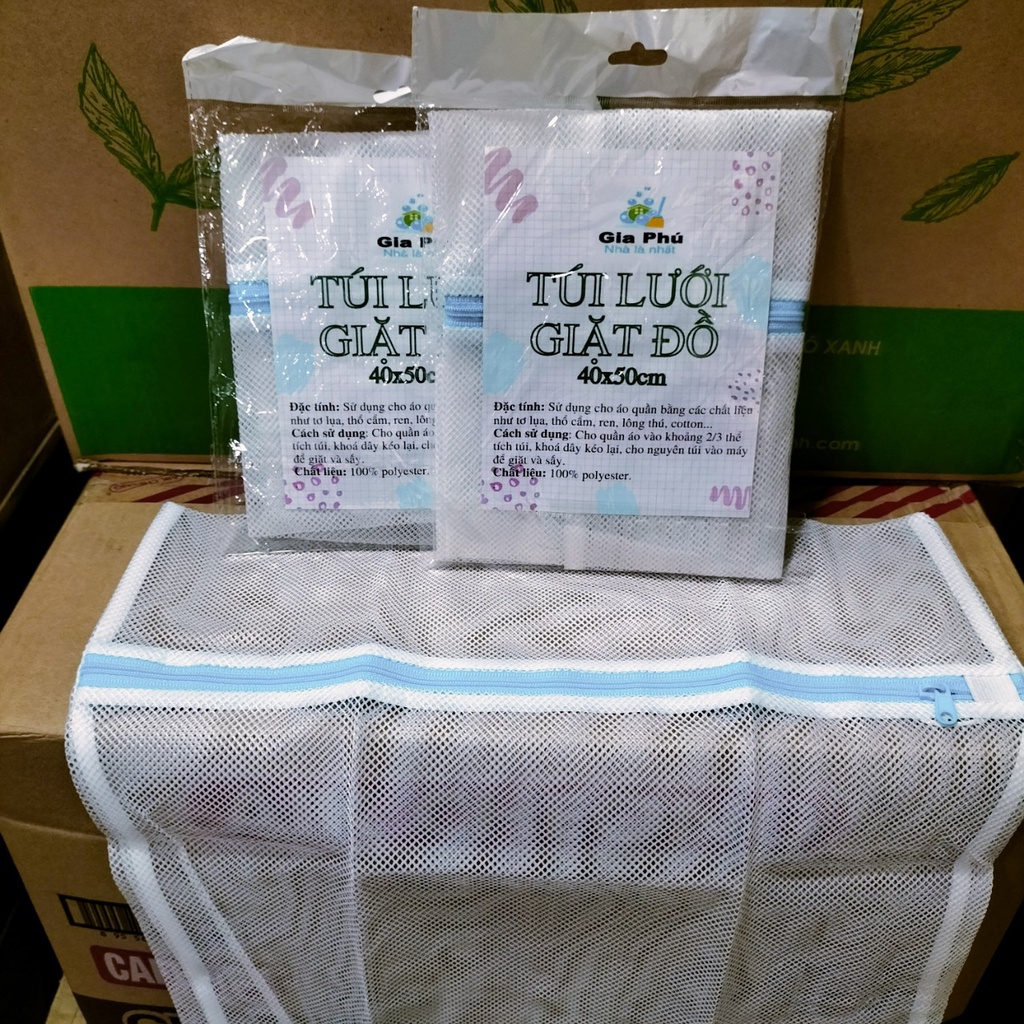 Túi Lưới Giặt Đựng Quần Áo Gia Phú Cao Cấp 40x50cm , Đồ Lót Trong Máy Giặt - Túi Giặt Bảo Quản Quần Áo | BigBuy360 - bigbuy360.vn