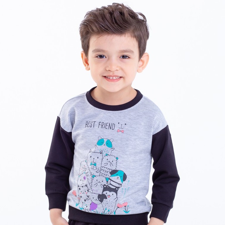 Áo Thun Chất Nỉ Da Cá Cho Bé Trai Bé Gái Từ 1 Đến 8 Tuổi Beddep Kids Clothes UA45