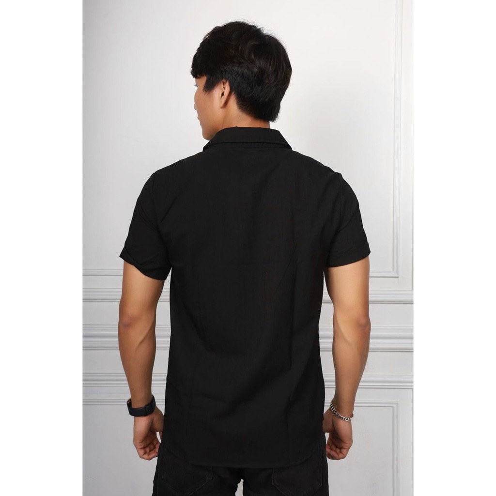 Áo đũi nam cổ bẻ, áo sơ mi đũi cài cúc túi hộp chất vải đũi thoảng mát thấm hút mồ hôi AĐ02 | BigBuy360 - bigbuy360.vn