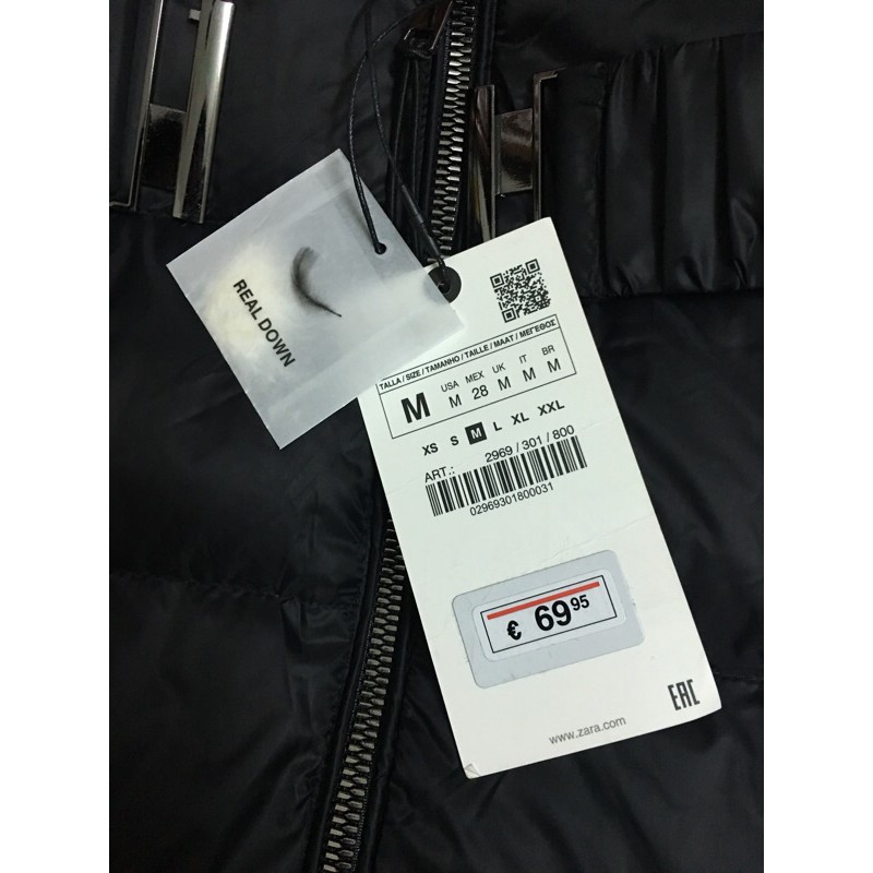 Áo phao lông vũ đai eo