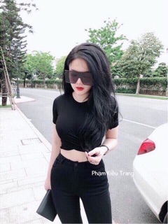 Áo croptop xoắn eo