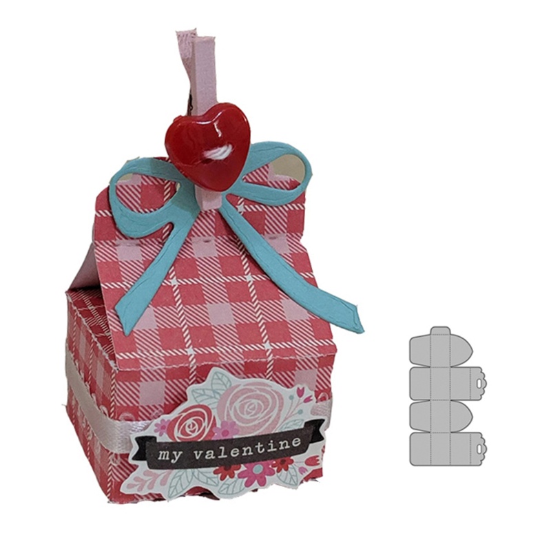 Khuôn Cắt Giấy Kim Loại Hình Hộp Quà Dễ Thương