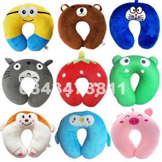 [RẺ NHẤT SHOPPE] Gối Tựa Đầu Gối Kê Cổ Xe Hơi Gối Kê Đầu Du Lịch Hình Thú Vải Êm Giá Rẻ Nhất Shopee