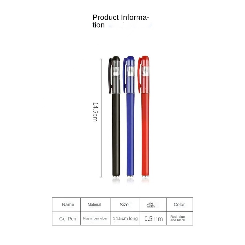 Bút Bi Mực Gel Nhám Ngòi 0.5mm Màu Đen/Đỏ/Xanh Dương Dùng Trong Văn Phòng