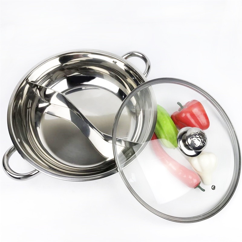 Nồi Lẩu 2 Ngăn Inox Dày, 28cm Nồi Lẩu