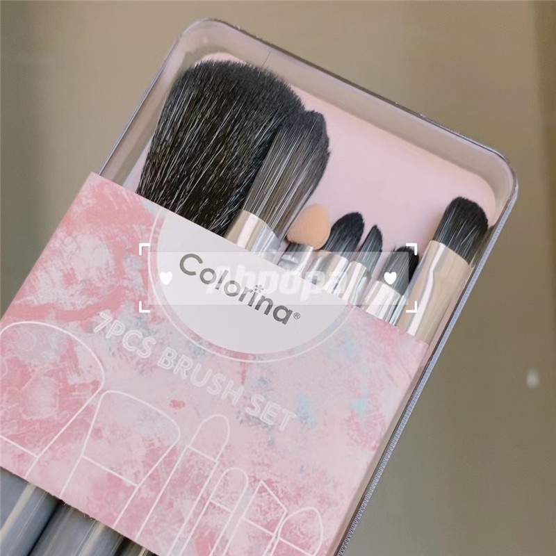 Abpopa COLORINA® Set Bảy Cọ Trang Điểm Phấn Mắt Má Hồng Phấn Phủ Lông Mềm