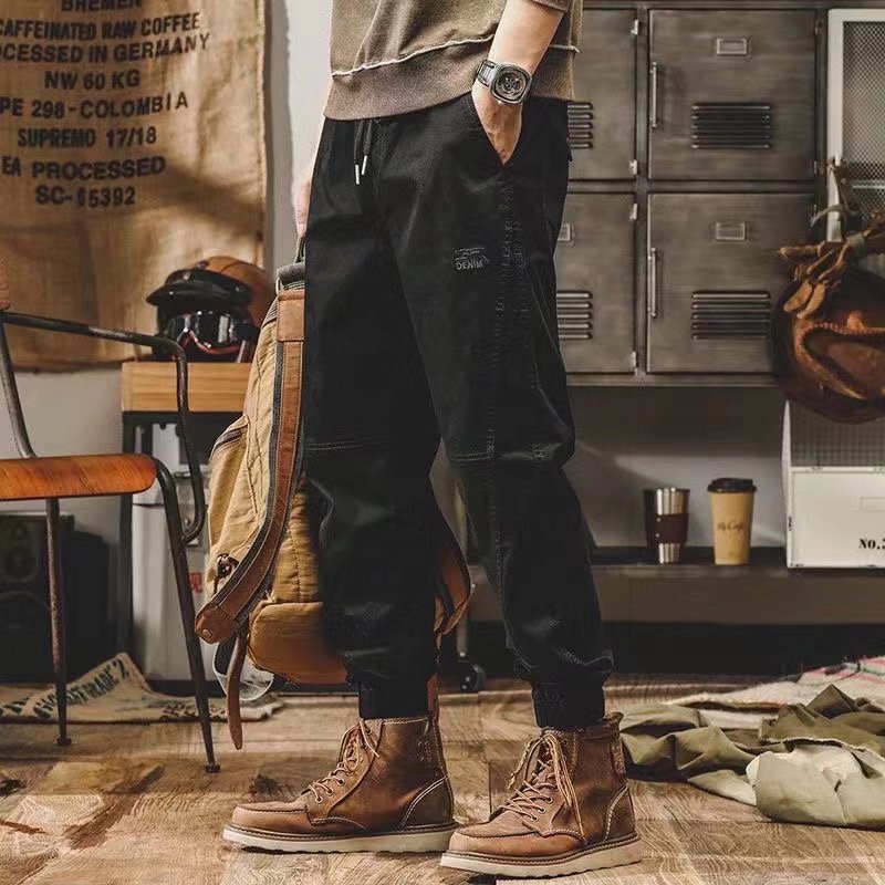 Quần jogger Cotton Dài 5XL plus size Phong Cách Retro Cao Cấp Cho Nam