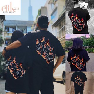 Áo thun phom rộng phong cách đường phố  mẫu bánh xe lửa M001 ERIK