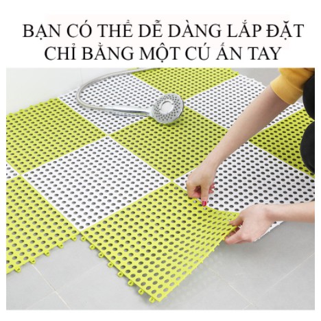 Thảm Nhựa Ghép Chống Trơn Kháng Khuẩn, Chống Trơn Nhà Tắm ,Nhà Vệ Sinh Kích Thước 30cm x 30cm