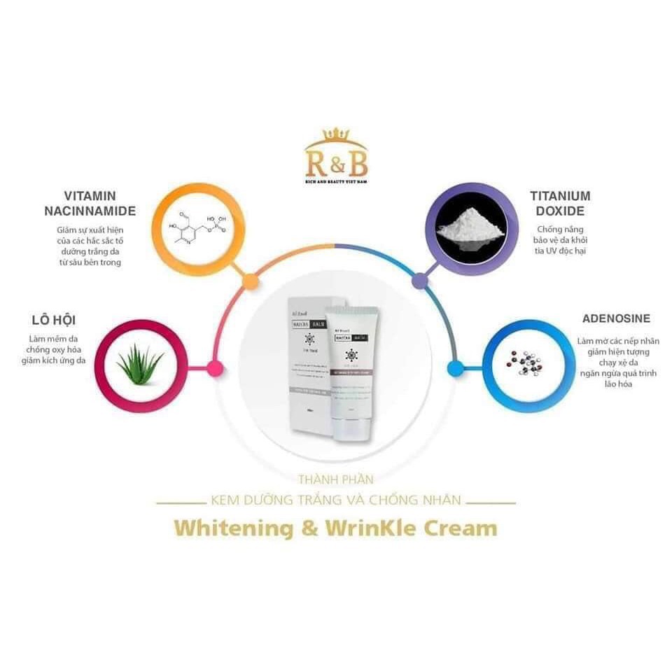 Kem dưỡng trắng và chống nhăn ban ngày Whitening & Wrinkle Cream- 60ml dùng cho mọi loại da