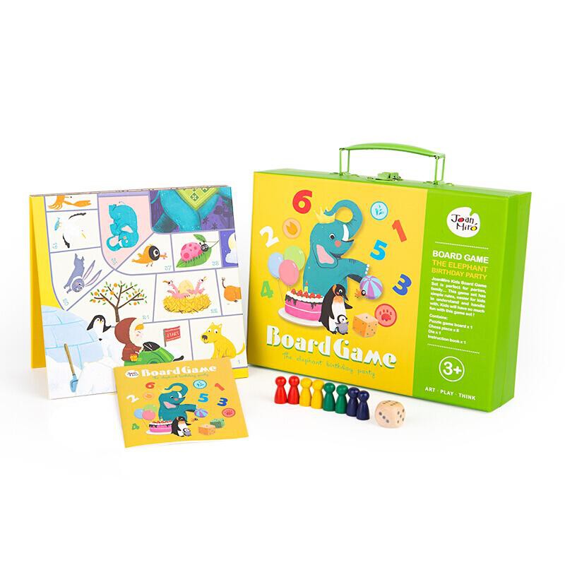 Đồ chơi trí tuệ: Boardgame: Bữa tiệc sinh nhật của bạn voi - The elephant birthday party - Joanmiro- Kkstore