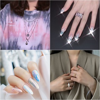 Phụ kiện nail giả / set móng tay giả 24 móng tráng gương màu sắc