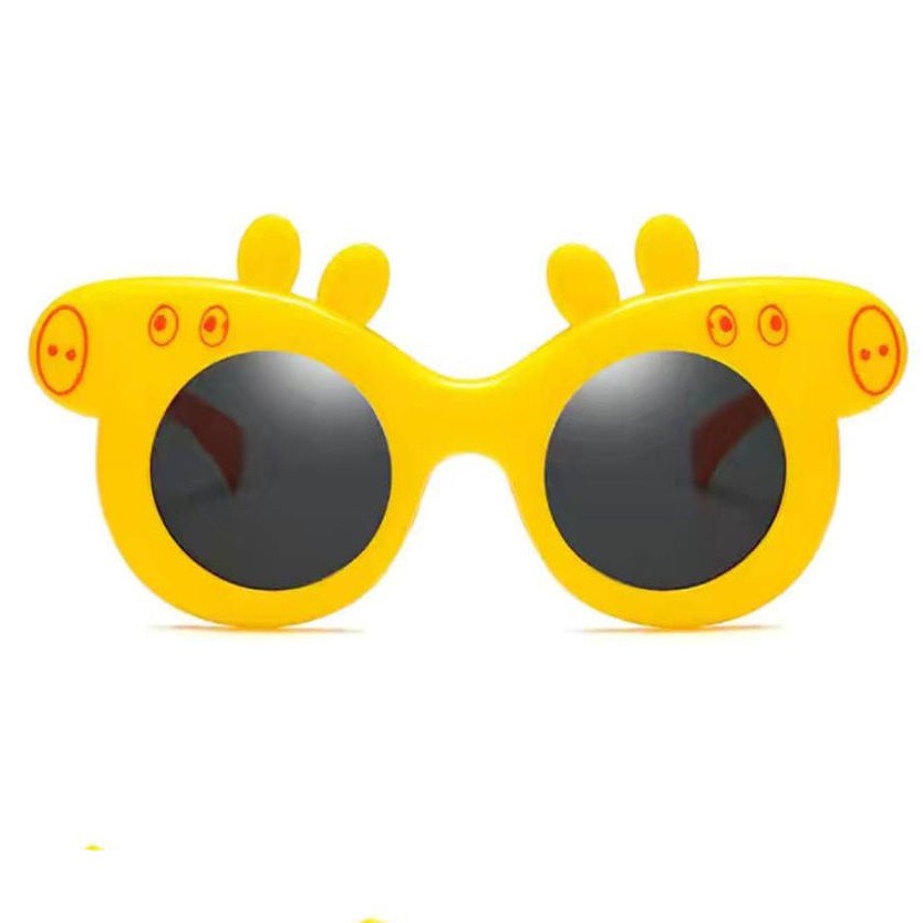 Kính Râm trẻ em cho bé trai Kangmin kids, kính cho bé gái hình heo papa K001 chống tia UV, đồ cho bé trai 1-6 tuổi
