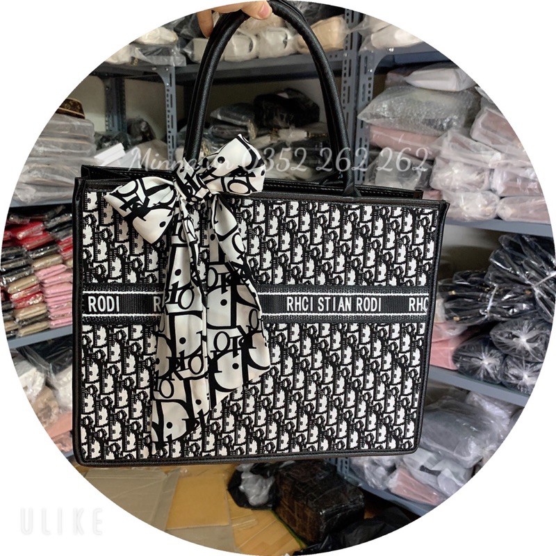 Túi Xách Nữ Thổ Cẩm Kèm Khăn Lụa Dáng Công Sở Size To | BigBuy360 - bigbuy360.vn