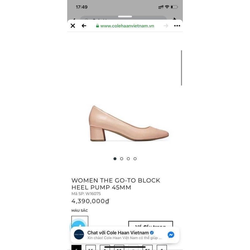 Go to block heel pump Cole Haan - order đợt đầu - sz 7.5