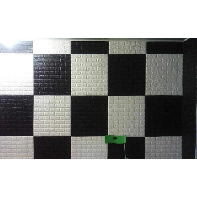 Xốp dán tường 4mm khổ 70-77cm giả gạch đủ màu keo dán loại 1