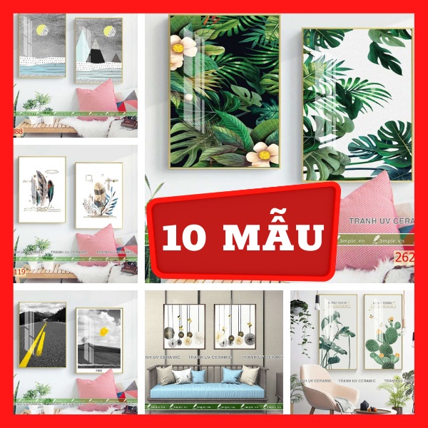 Bộ 2 - Tranh treo tường - Trang trí phòng khách Hiện đại/Gỗ MDF Hàn Quốc chống ẩm mốc, mối mọt TD2