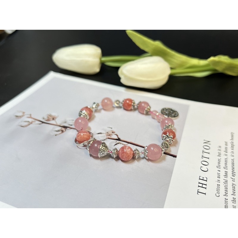 Vòng tay T.A hồng mix đào.hoa