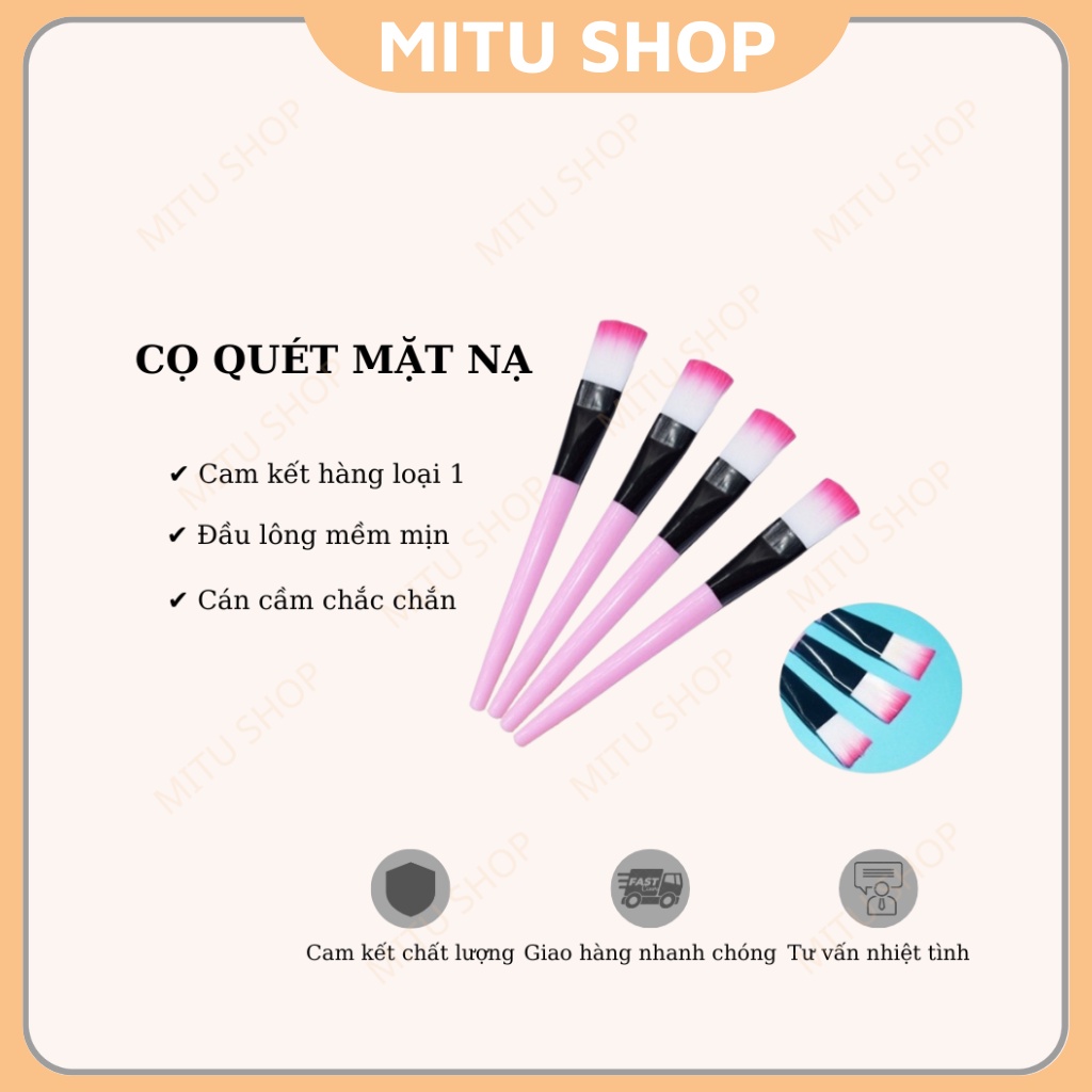 Cọ đắp mặt nạ ⚡ Hàng loại 1, đầu cọ mềm mịn, chắc chắn, cán màu hồng