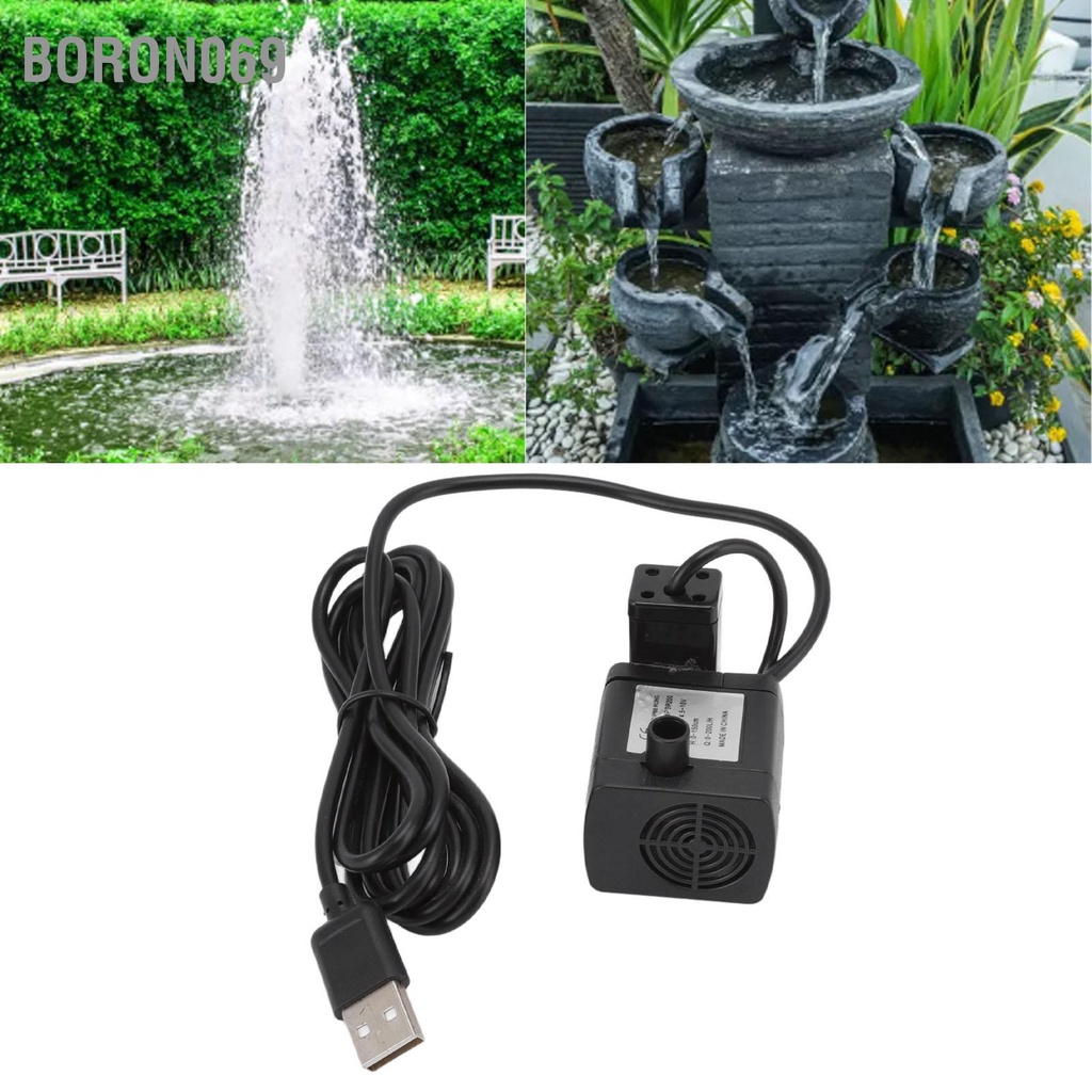 Đài phun nước siêu nhỏ USB Máy bơm nước thích hợp cho tiểu cảnh lọ hoa trong nhà DC4.5‑10V 200L / H Boron069