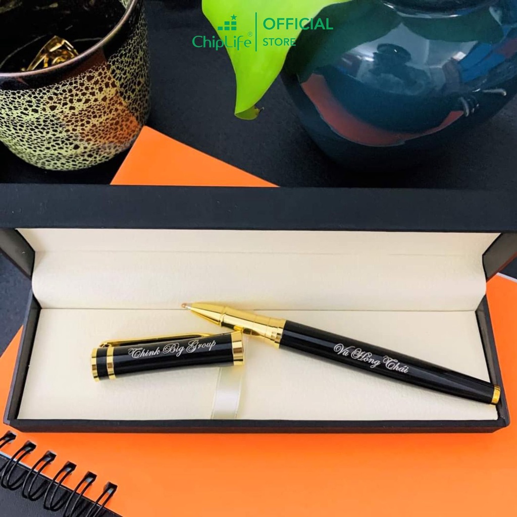 Bút ký cao cấp ALAN CHIPLIFE ALN042 dạng nắp khắc tên - Mực xanh ngòi 0.5mm