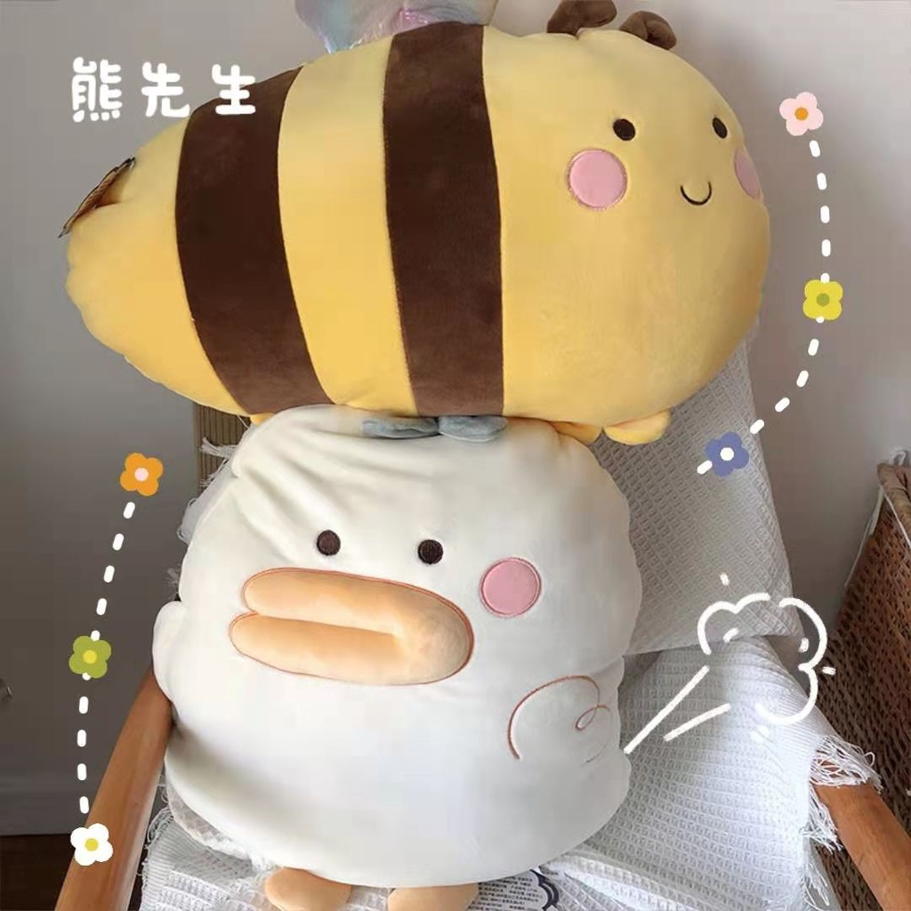 *Ins Hot!* Bee White Duck Soft Stuffed Plush Toys Pillows Animal Plush Toy Cartoon Pillow Cushion For Kids Gift