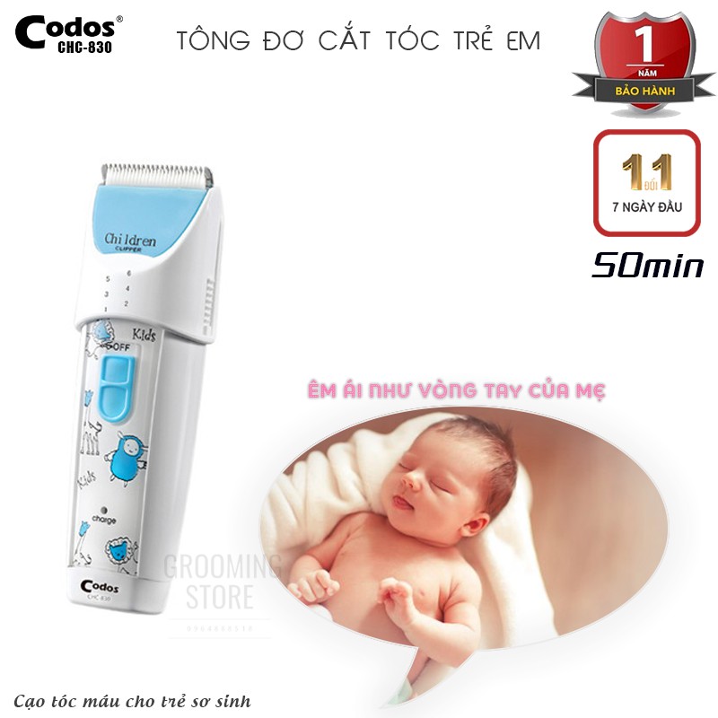 (CODOS CHC 830) Tông đơ cắt tóc trẻ em - Tông đơ cạo tóc máu trẻ sơ sinh - Grooming Store