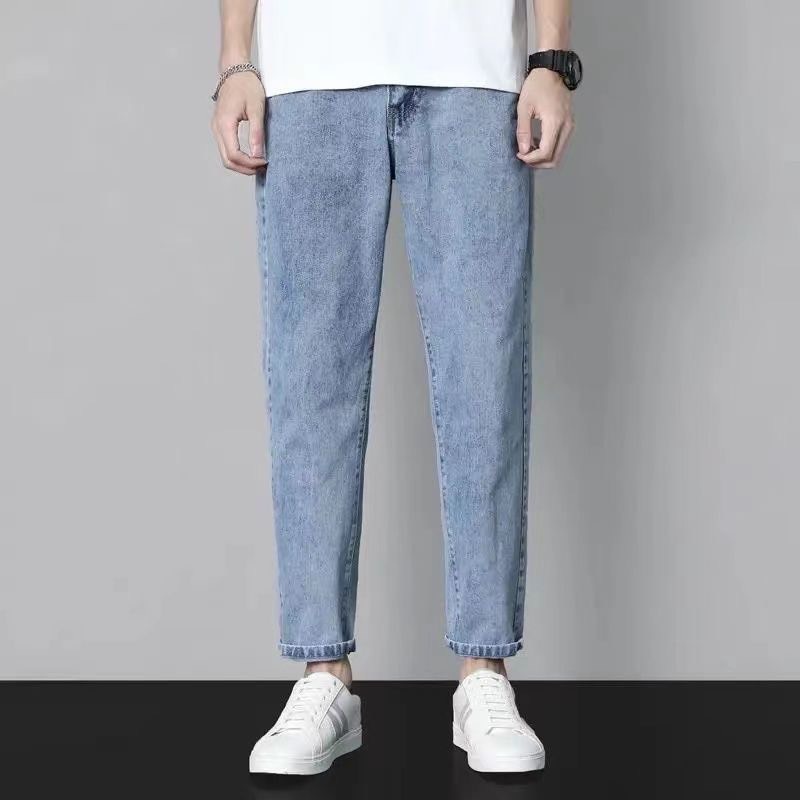 Quần Jean Nam Dáng Ôm Vừa, Form Baggy Xanh Nhạt