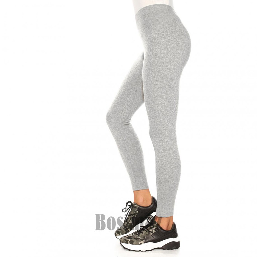 Quần Legging Nữ Bosimaz MS015 dài không túi màu tiêu xám nhạt cao cấp, thun co giãn 4 chiều, vải đẹp dày, thoáng mát.