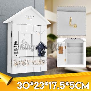 Giá gỗ gắn tường có móc treo chìa khóa tiện dụng