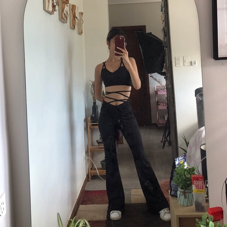 Quần Ống Loe Màu Trơn Thời Trang Cho Nữ