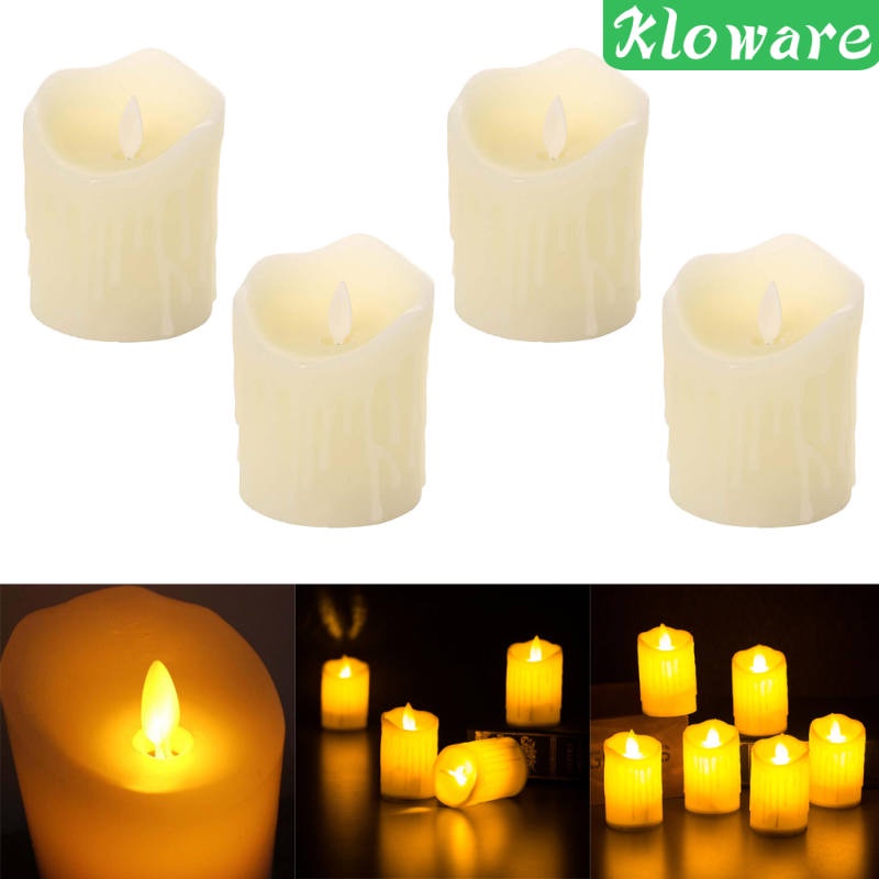 Bộ 4 đèn LED hình nến chạy bằng pin dùng trang trí tiệc cưới