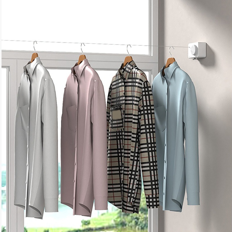 Dây Phơi Quần Áo Siêu Chắc Có Thể Thu Gọn Kèm Dây Thép Có Thể Điều Chỉnh Tiện Dụng Cho Gia Đình