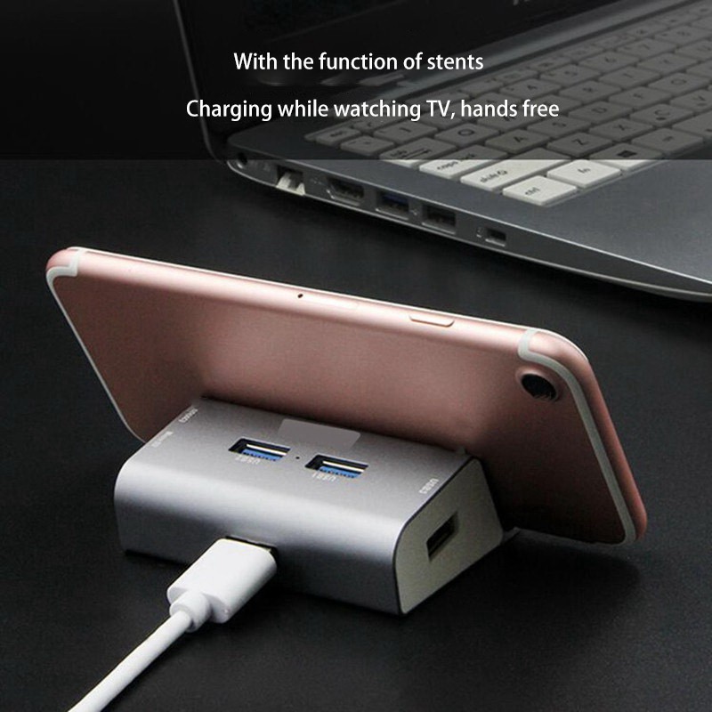 Bộ Chia Usb + Type-C + Micro-Usb Hub 4 Trong 1 Đa Năng Cho Điện Thoại Và Máy Tính Bảng