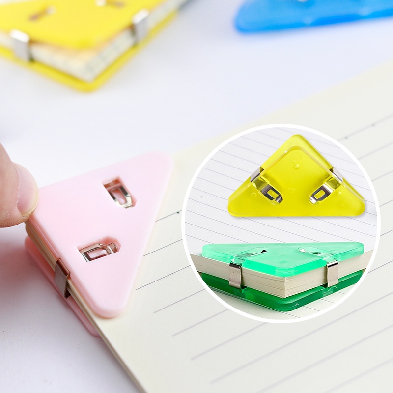 Kẹp Giấy Hình Tam Giác Bằng Nhựa Trong Suốt Đa Năng Dễ Thương