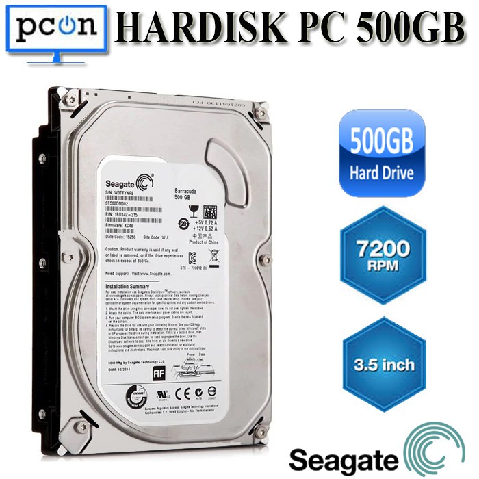 Ổ Cứng Trong Suốt 500gb Sata Baracuda 7200rpm 3.5 Inch