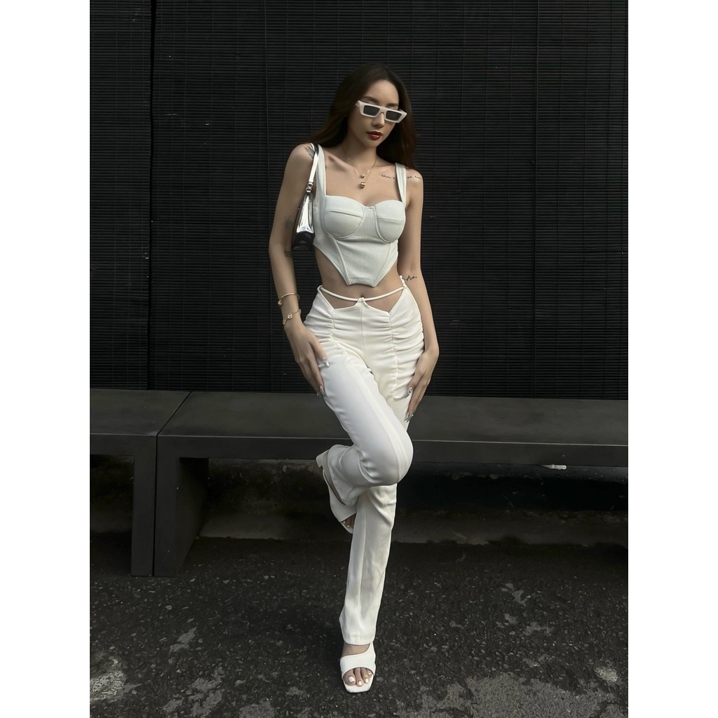Áo croptop corset cúp ngực thun gân Envy Corset - Tipblu