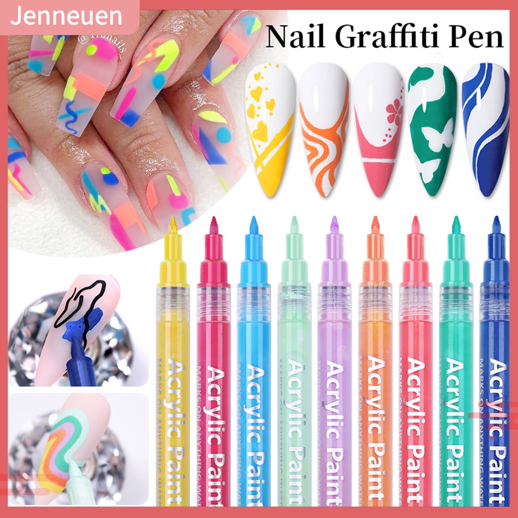 Set 4 Bút Vẽ Móng Nghệ Thuật 3D Màu Sắc Sống Động Thoải Mái Chống Thấm Nước Có Thể Tái Sử Dụng