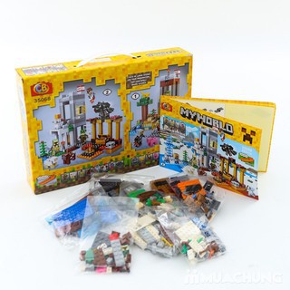 Lắp ráp xếp hình lego minecraft my world 35068: Tháp canh chống quái vật có 2 mẫu số 1 và 2 (Khách hàng chat chọn mẫu)