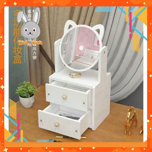 ❣️Kệ Mỹ Phẩm Mini❣️ Kệ Để Đồ Trang Điểm Có Kèm Gương, 2 tầng siêu chắc cực xinh cho các nàng